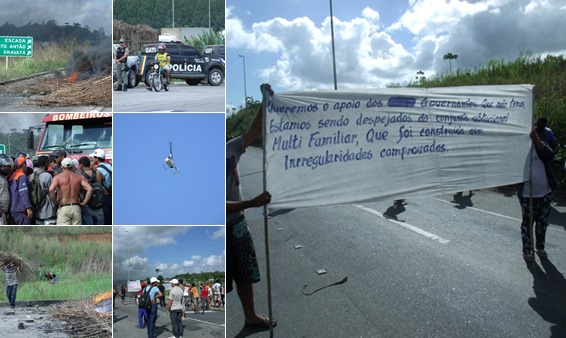 Veja as fotos do protesto na BR-101 em Escada