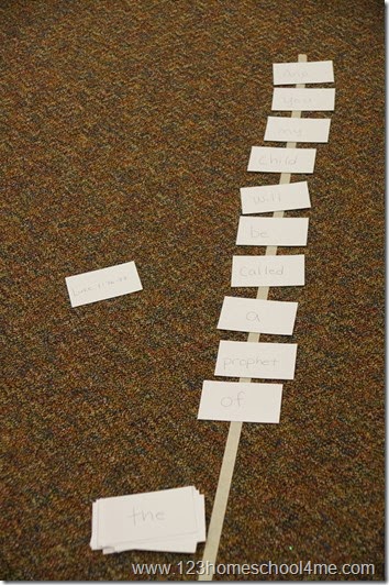 Bible Verse - Index card memory verse review activity Bible Verse - Index card memory verse review activity