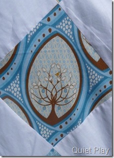 Pear Tree fabric in the Blue Diamond quilt