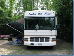 7121 Restoule Provincial Park - Kettle Point Campground - our motorhome in our campsite # 404