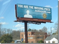 Rotary Billboard on Approach to Downtown Durham