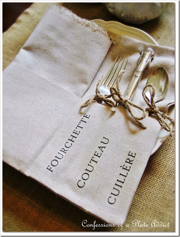 CONFESSIONS OF A PLATE ADDICT DIY French Silverware Sleeve CONFESSIONS OF A PLATE ADDICT DIY French Silverware Sleeve