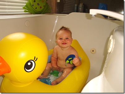 3.  Smiling in the tub