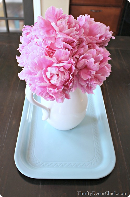 large pink peony blooms