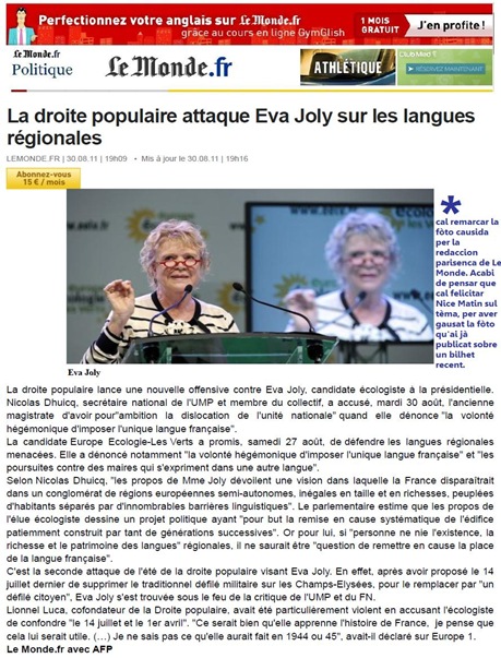 Eva Joly Le Monde 280811