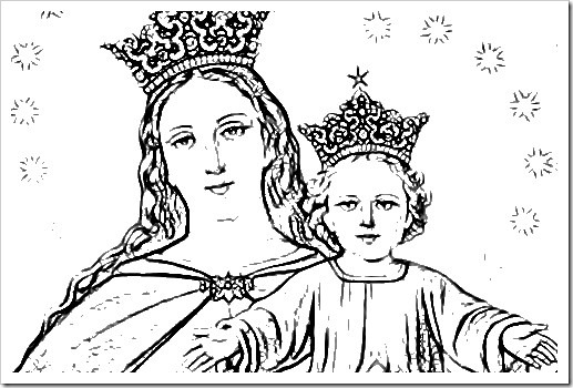 dibujo para colorear Virgen María auxiliadora - Colorear dibujos infantiles