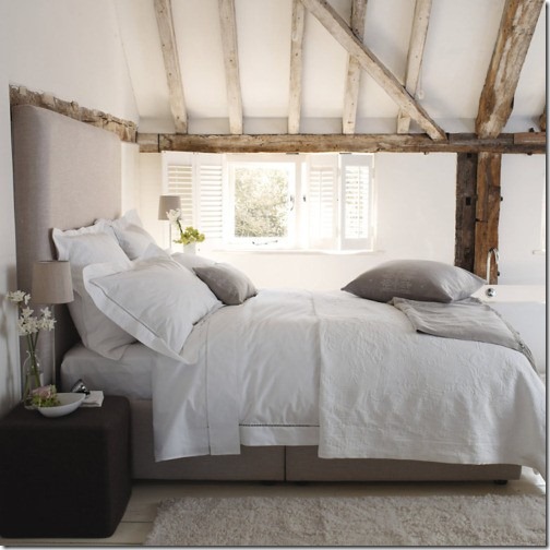 white and greige bedroom modern headboard via pinterest
