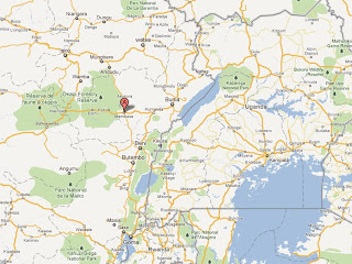 Le point A en rouge, le territoire de Mambasa, dans la Province-Orientale (RDC)