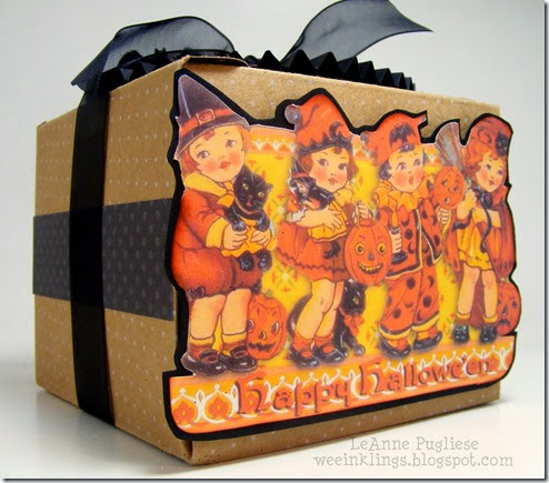 LeAnne Pugliese WeeInklings Vintage Halloween Postcard Treat Box 1