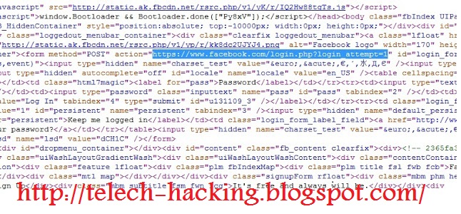 code html pour pirater facebook