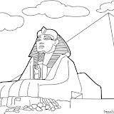 SPHINX AND PYRAMID COLORING PAGE