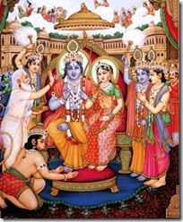[Celebrating Rama's coronation in Ayodhya]