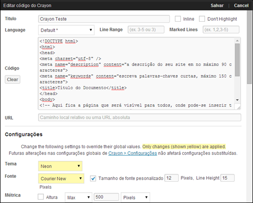 Plugin Syntax Highlighter para o WordPress - Visual Dicas