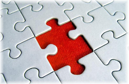 c0 A picture of a puzzle with a missing piece highlighted in red