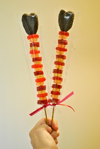 Valentines Day candy kabobs