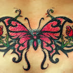 pink butterfly - Lower Back Tattoos Designs