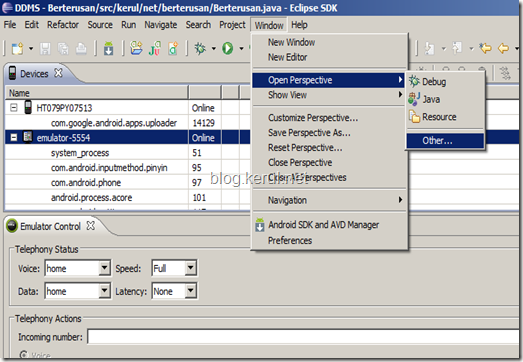 checking Android Runtime Error using DDMS