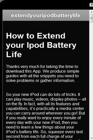 Extend Ipod Battery FAQ