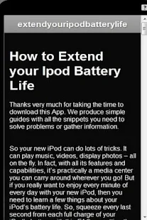 Extend Ipod Battery FAQ
