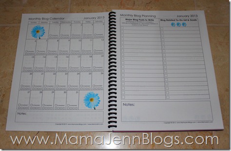 my 2013 blogging planner