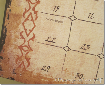 Calendar announcing Autumn
