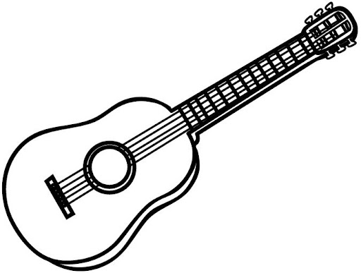 DIBUJOS DE GUITARRAS PARA COLOREAR