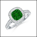 Cushion Emerald and Diamond Ring