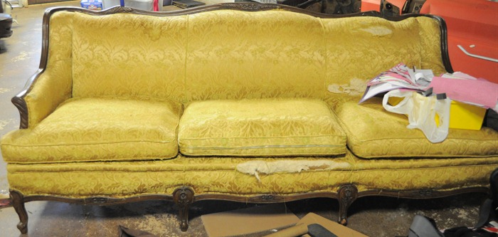 reupholstering a sofa