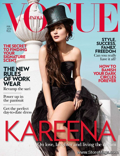 Kareena Kapoor on the cover of Vogue India Feb 2013
