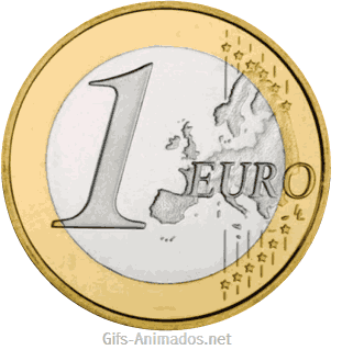 Moeda de um Euro girando
