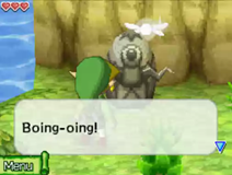 E cá está Link acertando espadadas na pobre pedra. Eita carinha invocado!