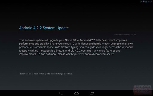 Google Android 4.2.2 Update Nexus