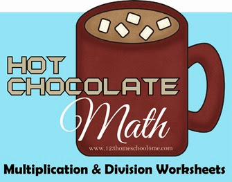 hot chocolate math Multiplication and Division Worksheets