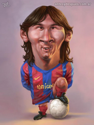 La caricatura de Lionel Messi