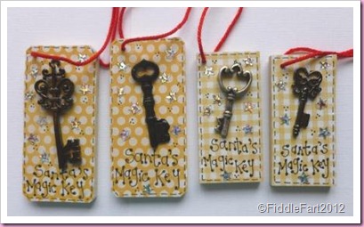 Wooden Domino Tag Santa's Magic Key