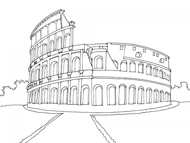 EL COLISEO DE ROMA PARA COLOREAR