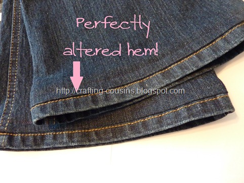 hemming jeans with original seam