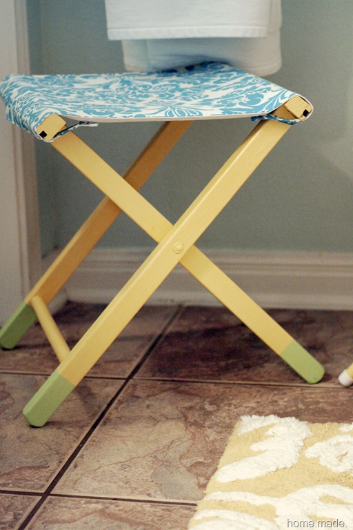 turquoise and yellow stool 1