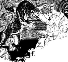 Illustration by Martinez accompanying the original publication in Amazing Science Fiction Stories, September 1958 issue of short story Cry from a Far Planet by Tom Godwin