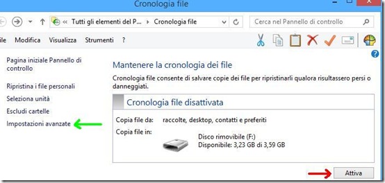 Windows 8 Cronologia file