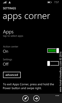 5. Apps Corner Settings in Windows Phone 8.1 Update (GDR 1)