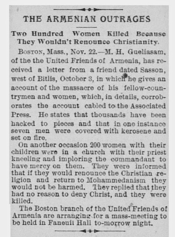 Armenia Washington Times 23 11 1894