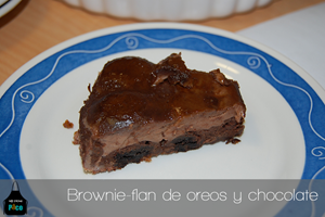 Brownie-flan de oreos y chocolate.fw