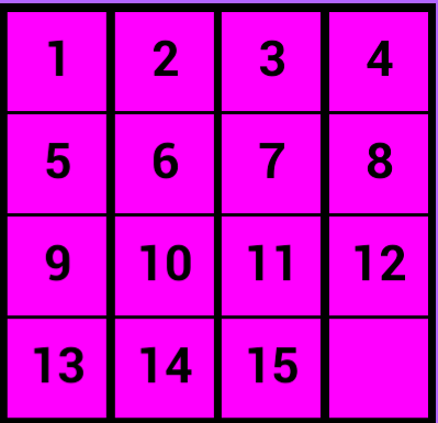 Classic 15 Square Puzzle Game
