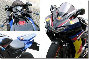Modified Kawasaki Ninja 250R Red Bull fairing