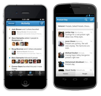 Twitter para android e iphone