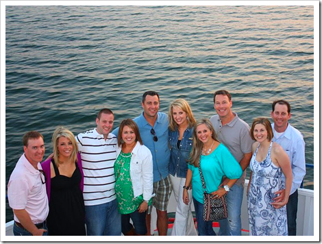 Group shot from above on boat