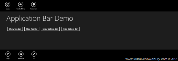 Windows Store apps Application Bar Demo Windows Store apps Application Bar Demo