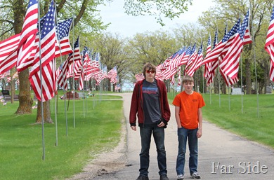Noah and Adam at the Avenue of Flags