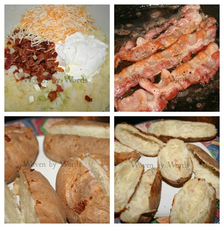 Bacon 'N' Cheese Stuffed Potatoes Collage